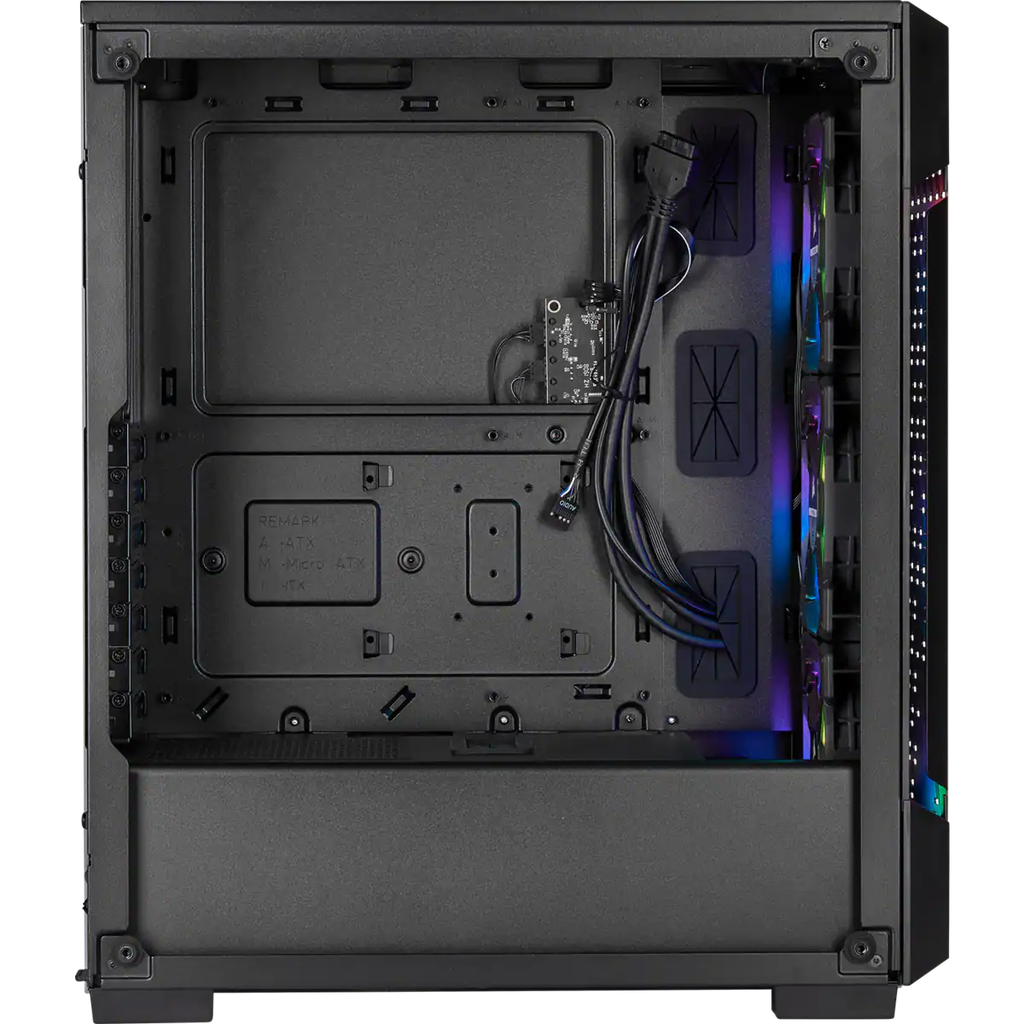 220T, ICUE RGB TEMPERED GLASS, BLK