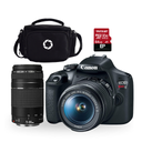 COMBO 57 CAM. T7+ EF-S 18-55 IS I+LENTE 75-300+ MEMORIA 64GB+MALET. NAC