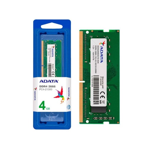 [COAADVAD4S26664G19-SGN] ADATA MEMORIA SODIMM DDR4 2666MHZ 4GB (PORTATIL)