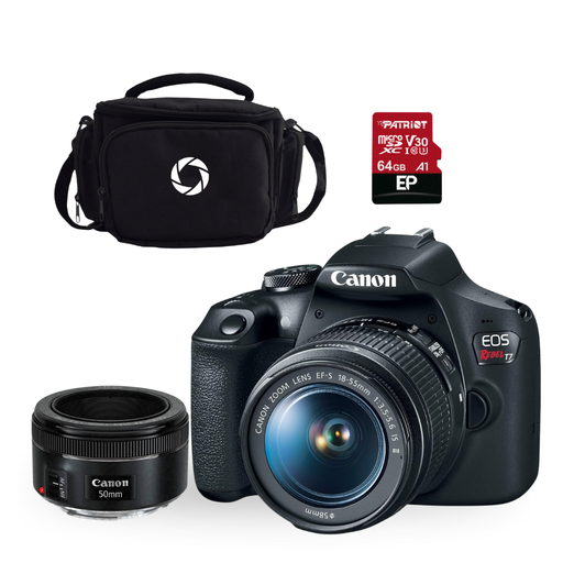 [FOGCAV2727C002AAT7C63] COMBO 63 CAM. T7+ EF-S 18-55 IS II+LENTE EF50+ MEMORIA 64GB+MALET. NAC