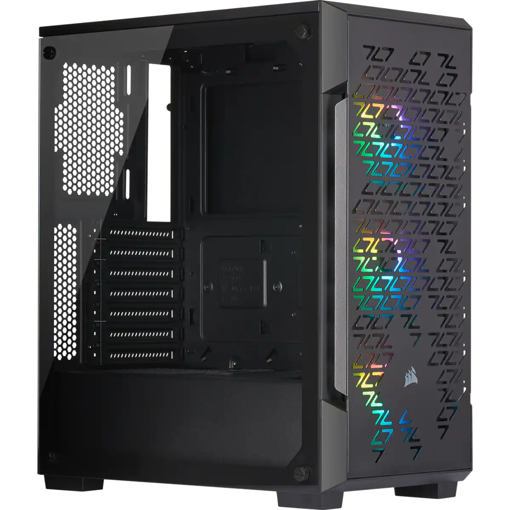 220T, ICUE RGB TEMPERED GLASS, BLK