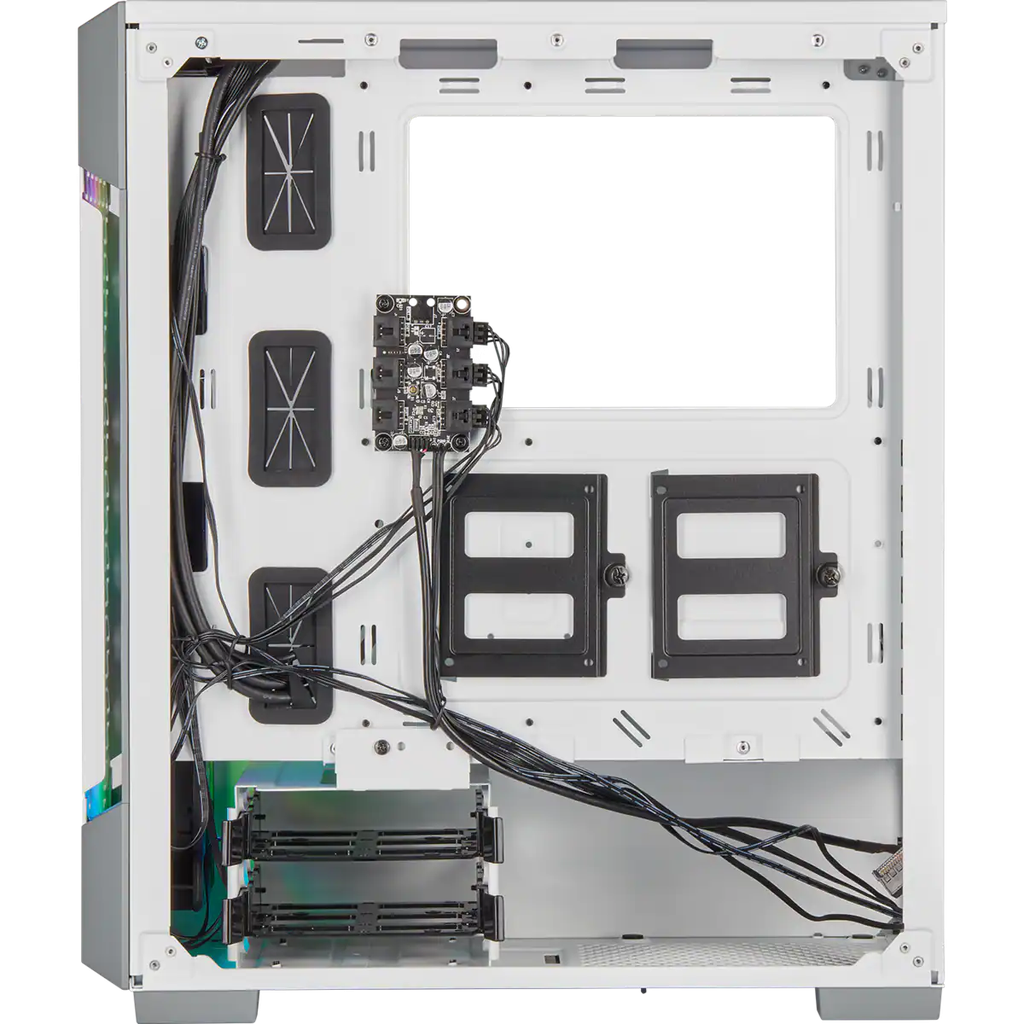 220T, ICUE RGB TEMPERED GLASS, WHT