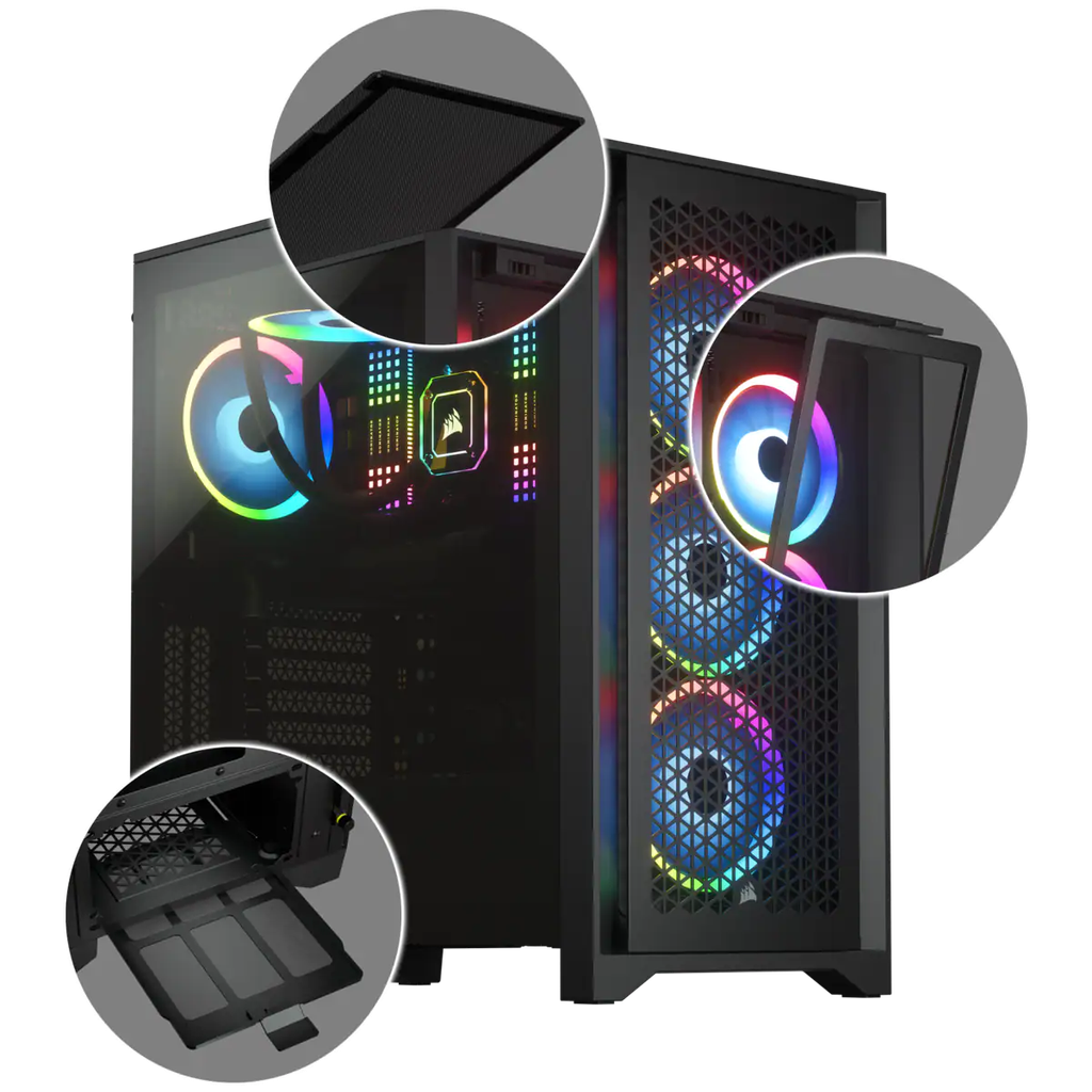 4000D AIRFLOW TG MID-TOWER, BLACK