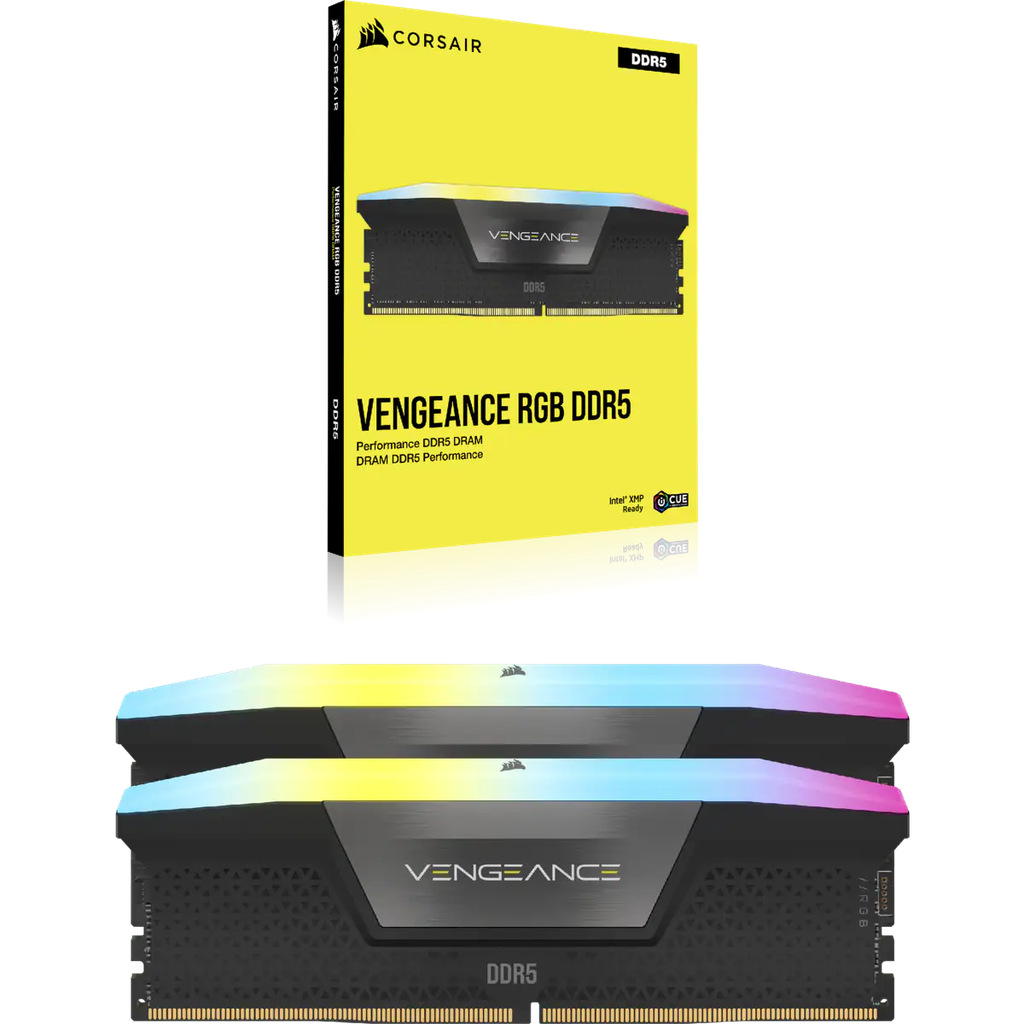 DDR5, 5600MHZ 32GB 2X16GB DIMM, UNBUFFERED, 40-40-40-77, XMP 3.0, VENGEANCE RGB DDR5 BLACK HEATSPREA