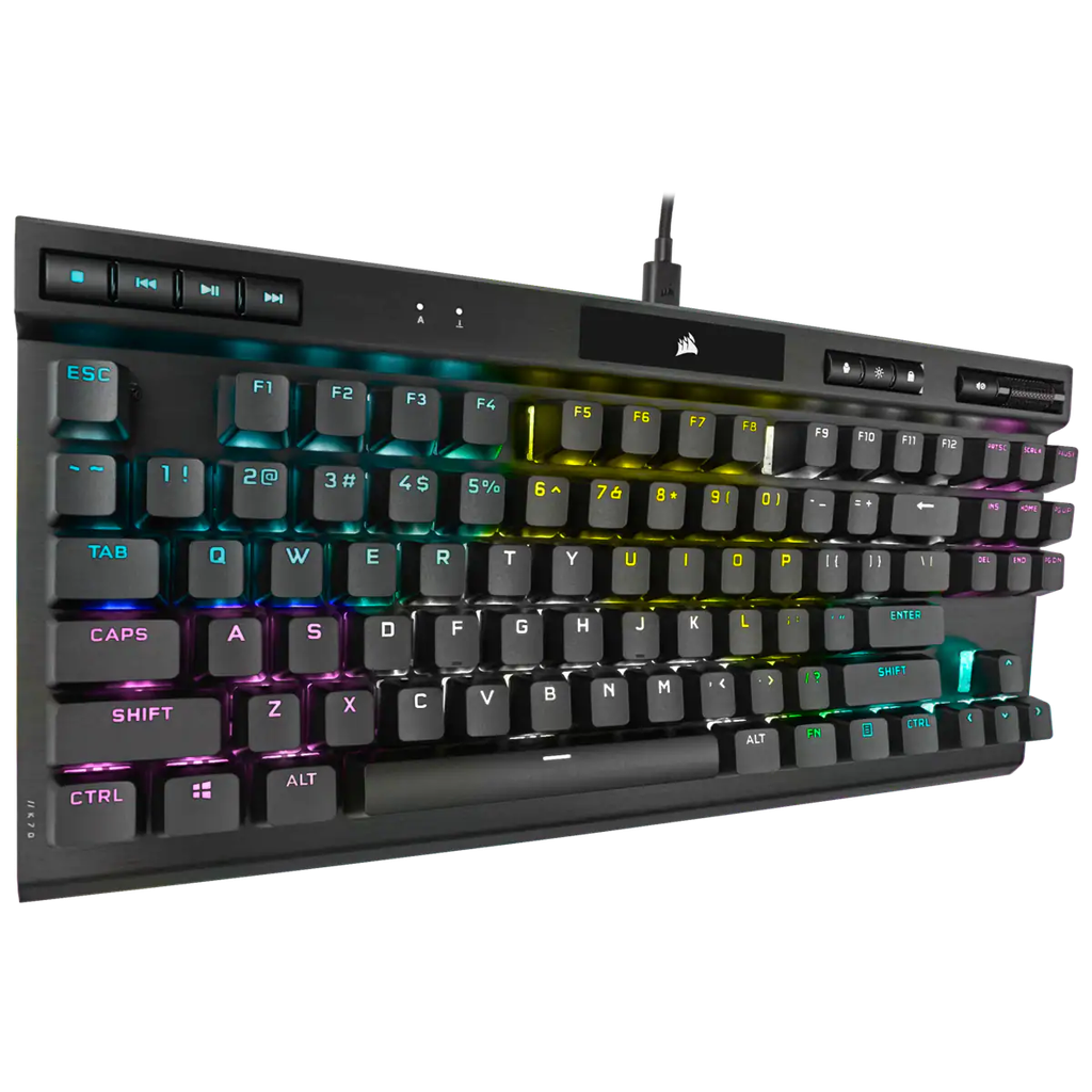 CORSAIR K70 RGB CHAMPION SERIES, TEN KEYLESS, CORSAIR AXON 8K POLLING, PBT DOUBLE SHOT