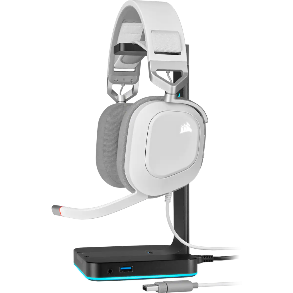 HS80 RGB USB GAMING HEADSET,  WHITE