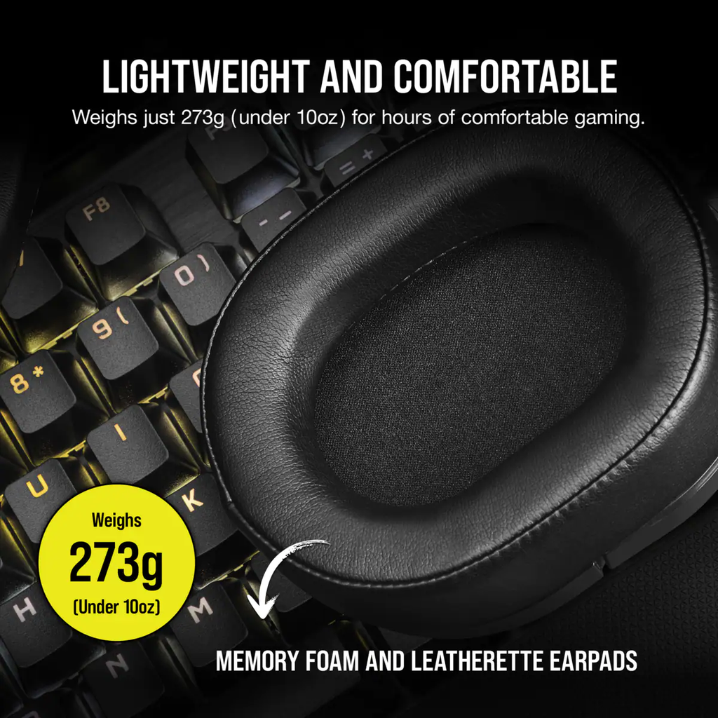 CORSAIR HS55 SURROUND GAMING HEADSET, CARBON