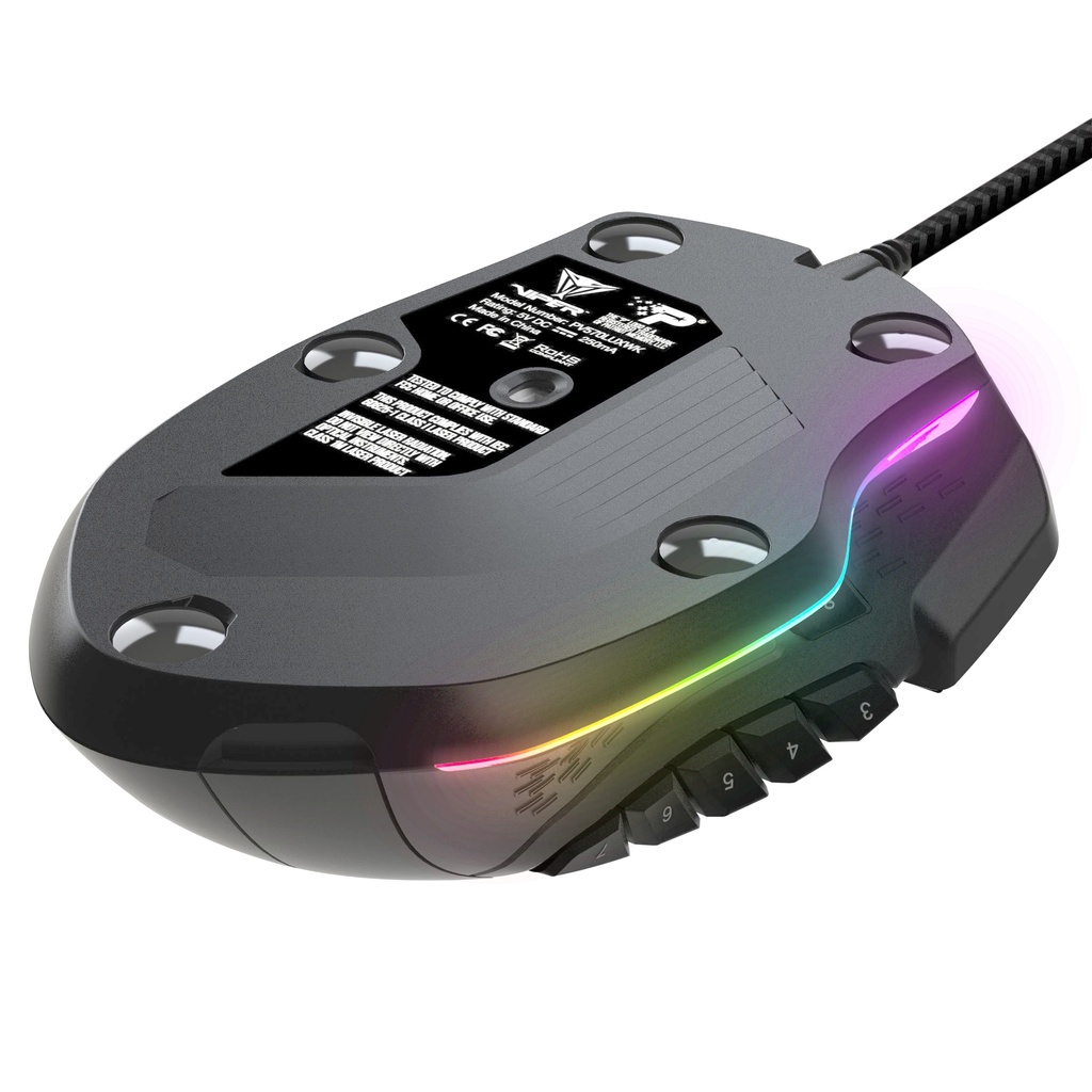 MOUSE GAMING PATRIOT  VIPER V570 BLACK EDITION, LASER, RGB