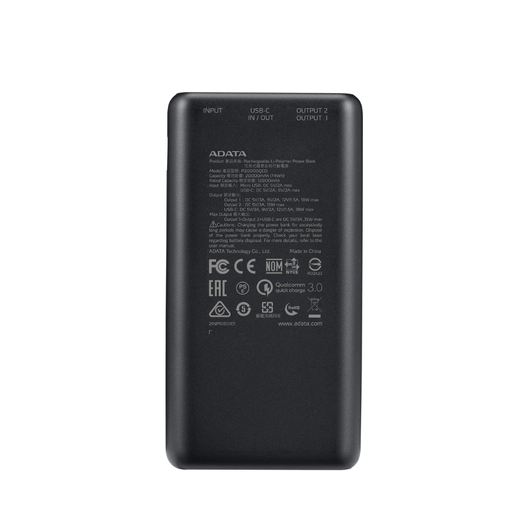 Powerbank ADATA P20000QCD BLACK