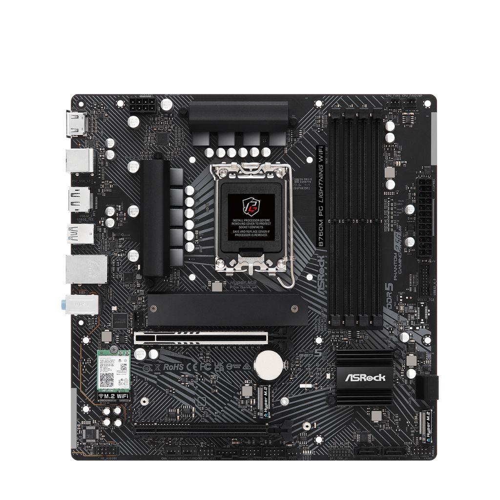 PLACA ASROCK B760M PG LIGHTNING WIFI,DDR5 7200MHZ (OC), M.2(PCIE GEN4X4), PCIE 5.0 .