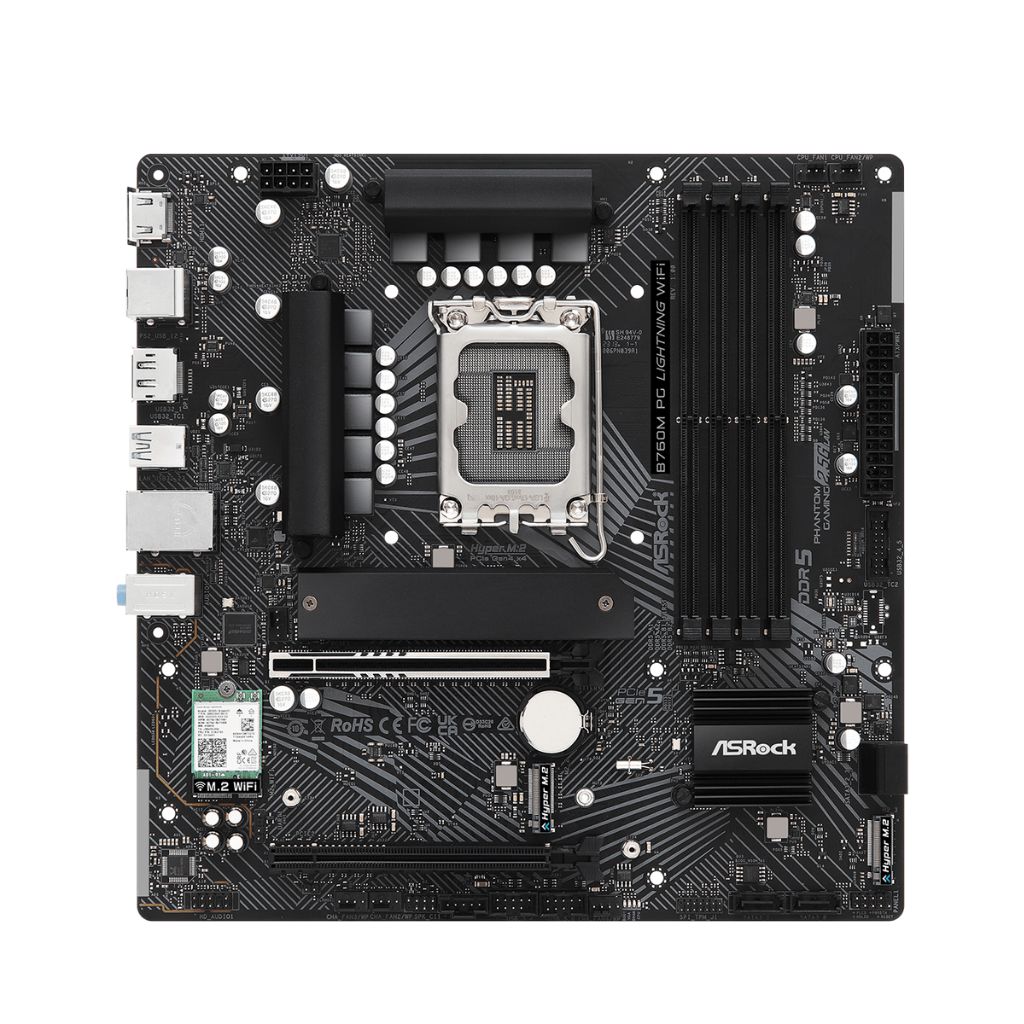 PLACA ASROCK B760M PG LIGHTNING WIFI,DDR5 7200MHZ (OC), M.2(PCIE GEN4X4), PCIE 5.0 .