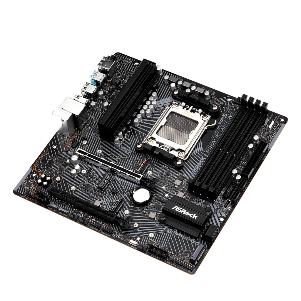 PLACA ASROCK B650M PG LIGHTNING, AMD AM5, DDR5 7200+ MHZ (OC), PCIE GEN5 (M.2).