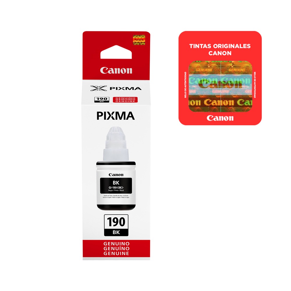 BOTELLA DE TINTA CANON  GI - 190 BK / G1100, G1110,G2100,G2110,G3100,G3110,G4100,G4110.G4111
