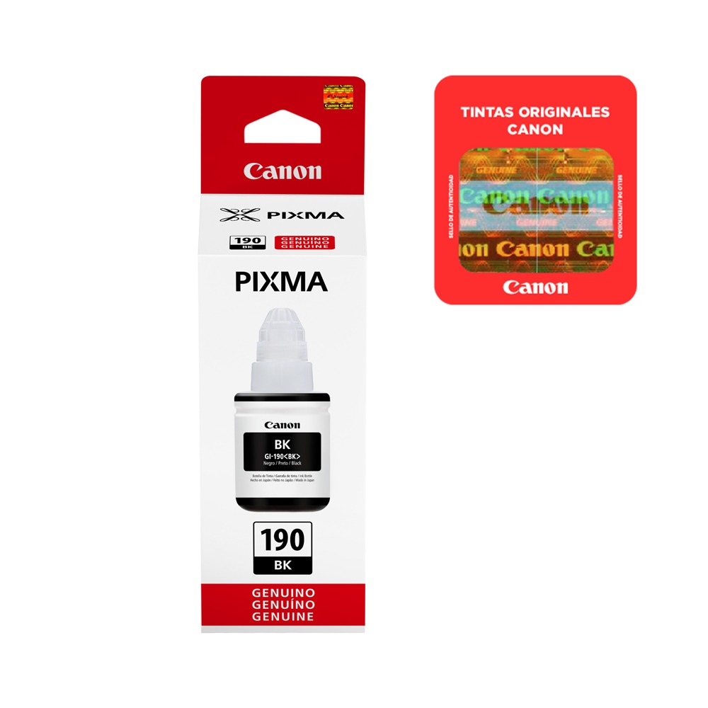 [MTICAV0667C001AB] BOTELLA DE TINTA CANON  GI - 190 BK / G1100, G1110,G2100,G2110,G3100,G3110,G4100,G4110.G4111