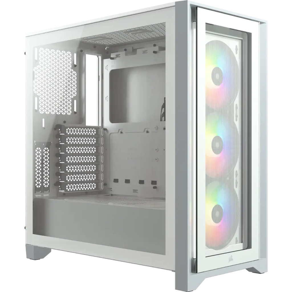 ICUE 4000X RGB TEMPERED GLASS MID-TOWER, WHITE