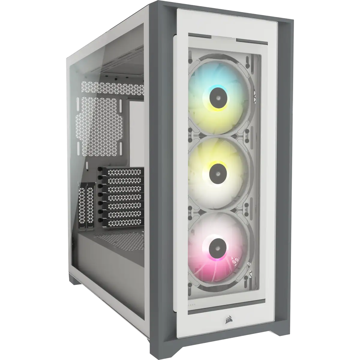 [COACRVCC-9011213-WW] CASE MID TOWER CORSAIR ICUE 5000X RGB, WHITE, S/FUENTE, VIDIRIO TEMPLADO, 3FAN-120.