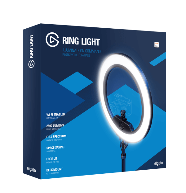 [COAEGV10LAC9901] ELGATO RING LIGHT ARO DE LUZ LED 2500 LUMENS STREAMING, 10LAC9901, PC O MAC CON WI-FI HABILITADO.