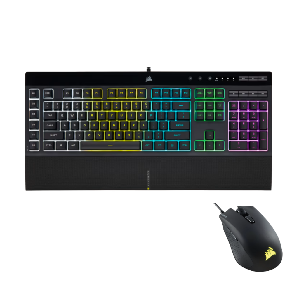 [COACRVCH-9226865-SP] KIT GAMING CORSAIR TECLADO K55 PRO RGB  + MOUSE HARPOON PRO RGB, USB, BLACK.