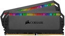 KIT MEMORIA RAM CORSAIR DOMINATOR PLATINUM BLACK RGB 16GB (8GB X 2), 3600MHZ, DDR4, CL18, XMP 2.0 .