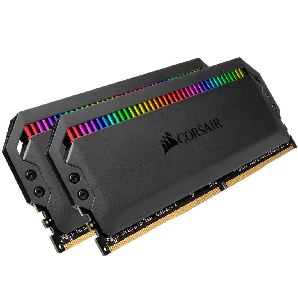 KIT MEMORIA RAM CORSAIR DOMINATOR PLATINUM BLACK RGB 32GB (16GB X 2), 3466MHZ, DDR4, CL16, XMP 2.0.