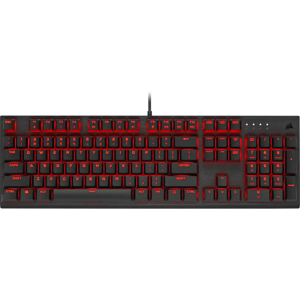 TECLADO GAMING CORSAIR K60 PRO, LED ROJO, SWITCHES CHERRY MV, USB, NEGRO, PC O MAC.