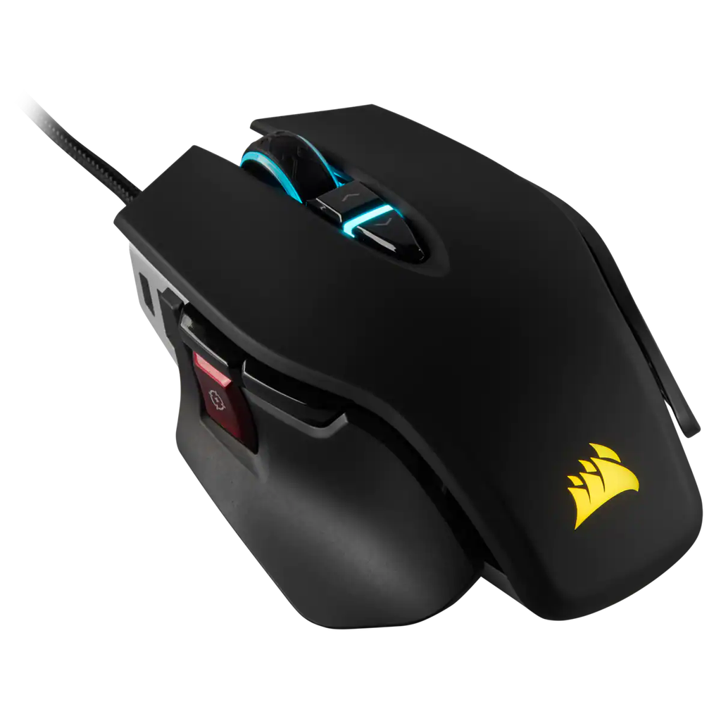 MOUSE GAMING CORSAIR M65 RGB ELITE BLACK, 18 000 DPI, 9 BTN PROGRAMABLE, NEGRO, USB.