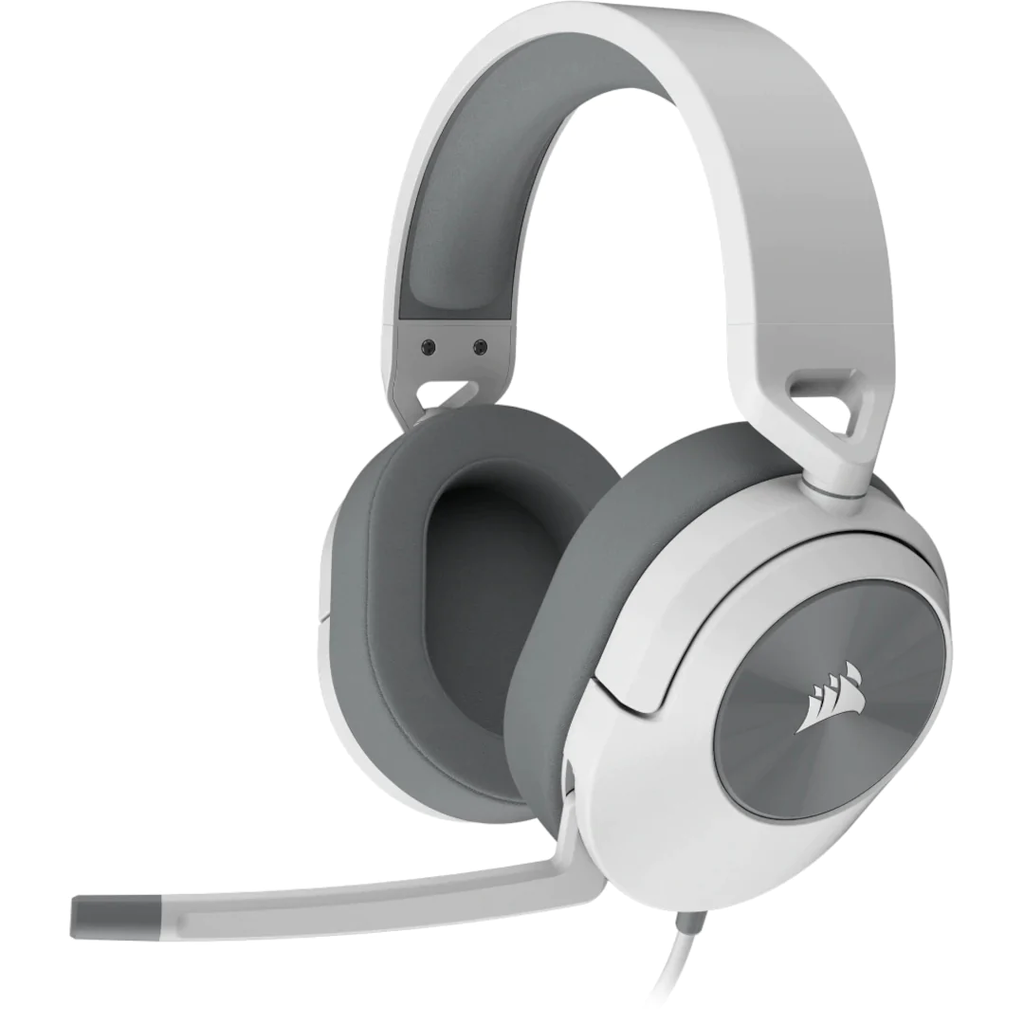 AURICULARES GAMING CORSAIR HS55 WHITE, DOLBY AUDIO 7.1, 3.5 MM, 1.8 M, PC-MAC-PLAYSTATION-XBOX-MÓVIL