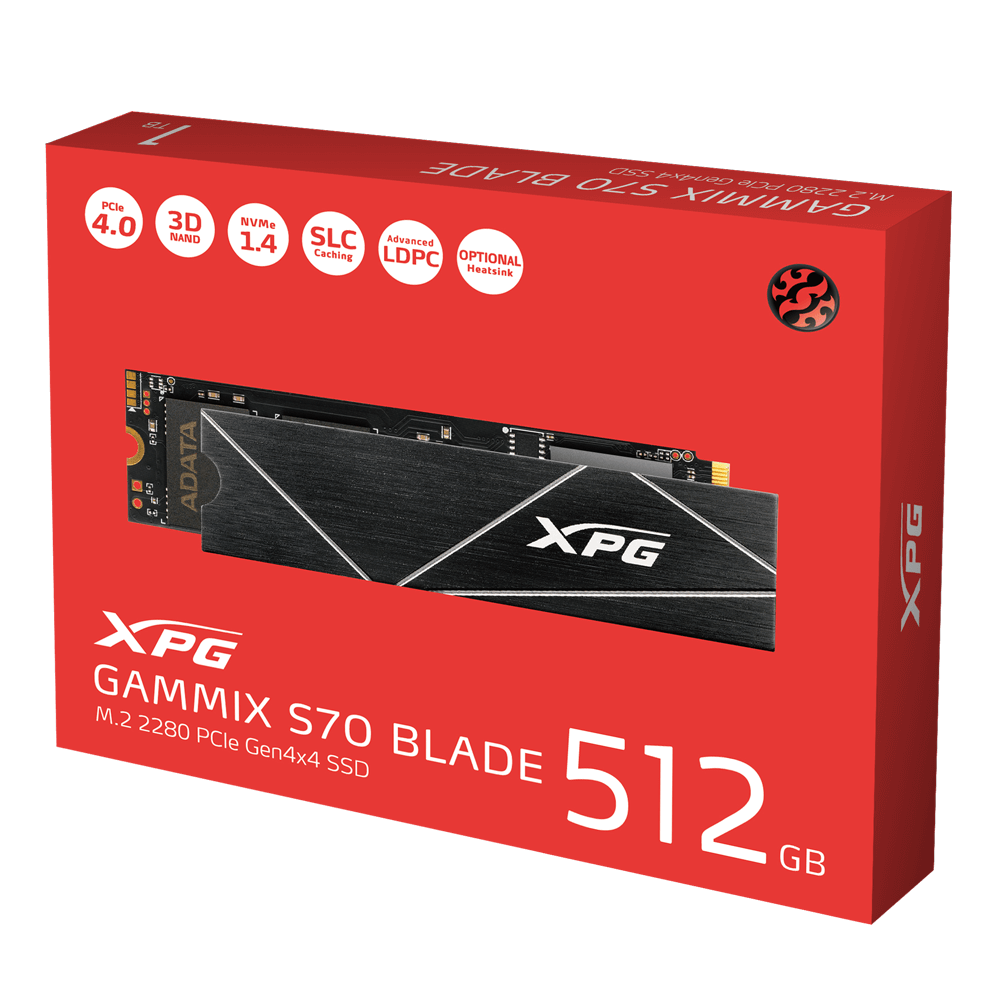 UNIDAD DE ESTADO SOLIDO - ADATA XPG - S70 BLADE - 512GB PCIE NVME - SSD GEN 4X4