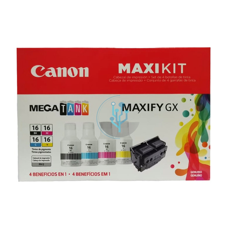KIT DE CABEZALES CANON + PACK DE TINTAS GI-16 / GX6010 .GX7010