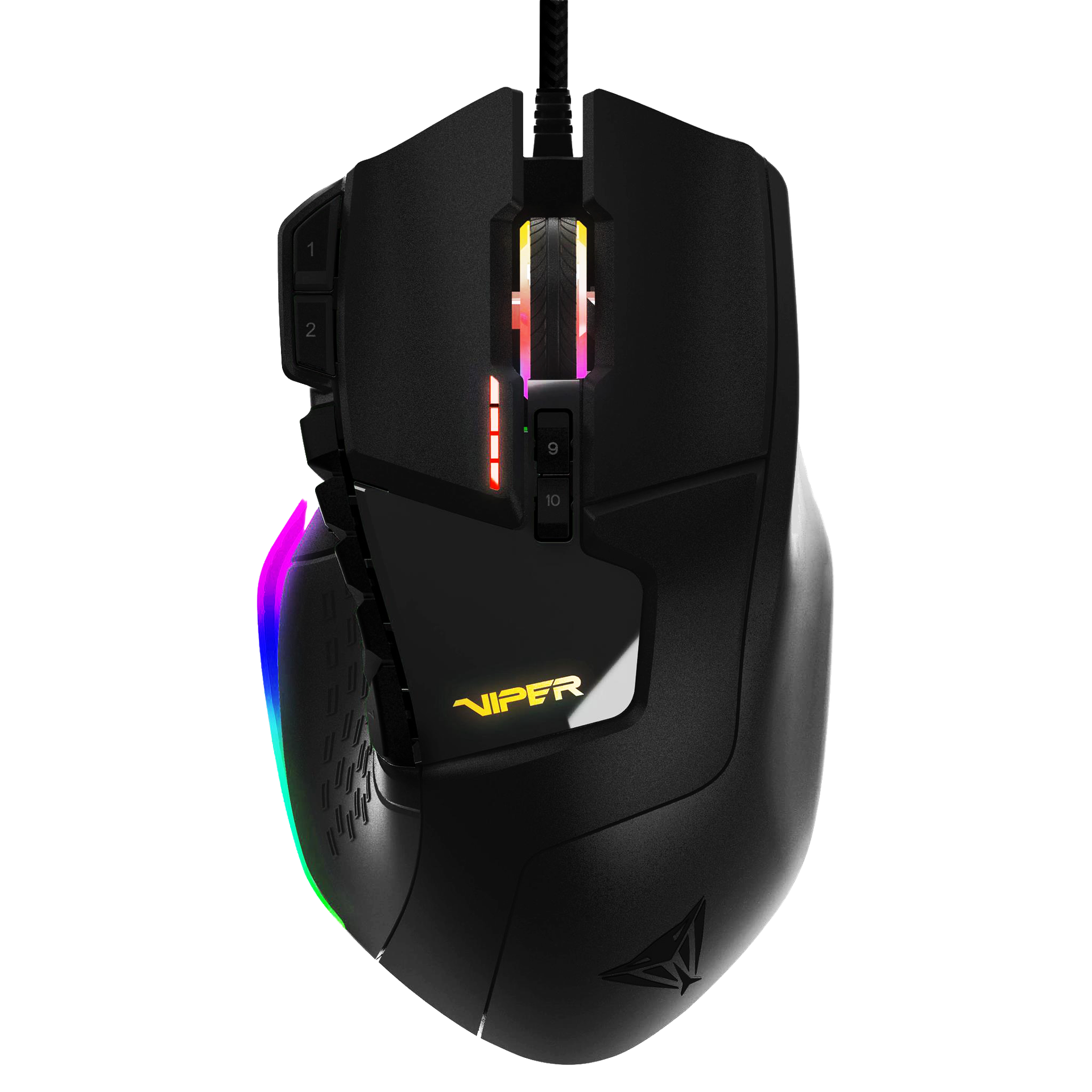 [COAPTVPV570LUXWAK] MOUSE GAMING PATRIOT VIPER V570 BLACKOUT EDITION, LASER, RGB,12 000DPI, 13 BTN, 2.2 M.