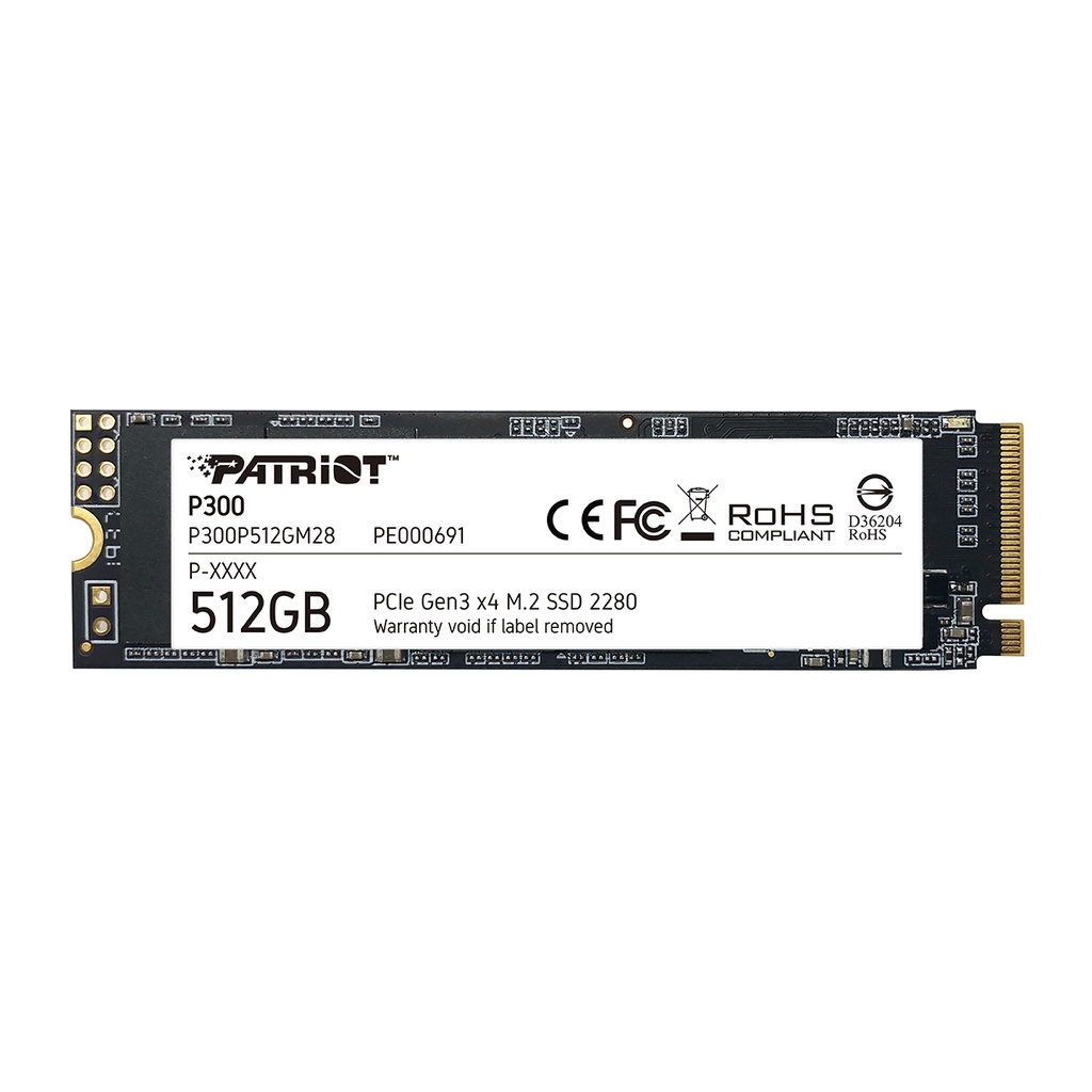 DISCO SOLIDO PATRIOT P300 512GB M.2 2280, PCIE GEN 3 X4, NVME.