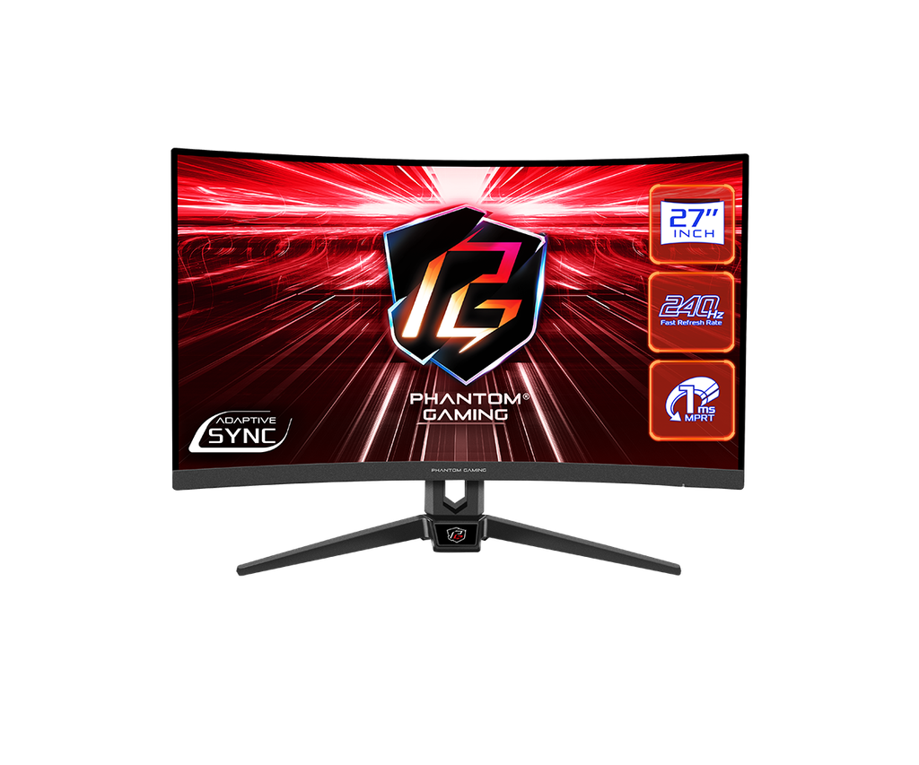 MONITOR CURVO ASROCK PHANTOM GAMING PG27F15RS1A LED 27", FULL HD, 240HZ, HDMI, PARLANTE (2X 2W).