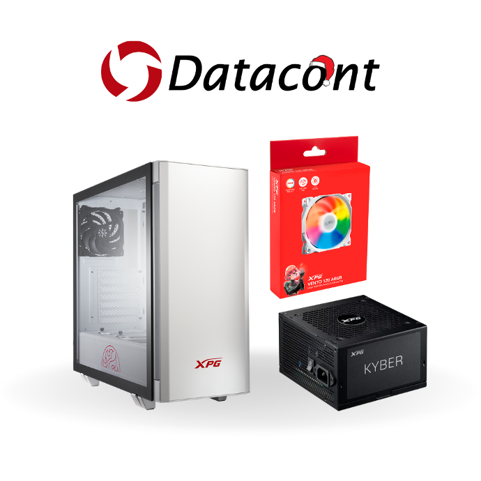 COMBO ADATA: CASE INVADERX WHITE + FUENTE KYBER 750G + VENTO 120 WHITE ARGB