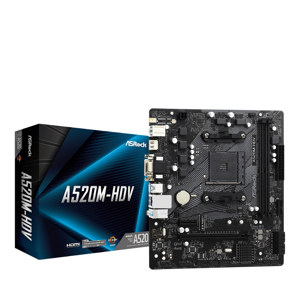 PLACA ASROCK A520M-HDV, AMD AM4, 2 DIMM DDR4.