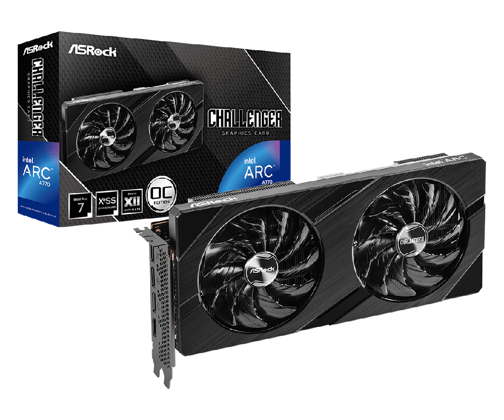 TARJETA GRAFICA ASROCK INTEL ARC A770 CHALLENGER 16GB OC, GDDR6, 256 BIT, PCIE 4.0 .