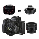 COMBO 66 M50 MARK II EF-M 15-45MM IS STM+EST. NAC+ MEMORIA 32 GB+ ADAPTER+ LENTE 50