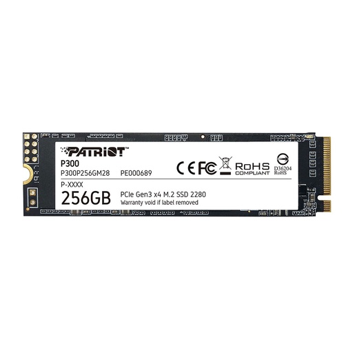 [COAPTVP300P256GM28] UNIDAD EN ESTADO SOLIDO PATRIOT P300 256GB M.2 2280, PCIE GEN 3 X4, NVME, L1700 - E1100 MB/S.