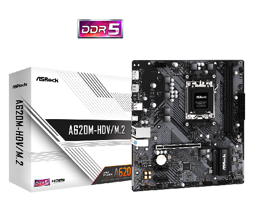 [COAARV90-MXBLL0-A0UAYZ] PLACA ASROCK A620M-HDV/M.2, AMD AM5, 2 DIMM DDR5.