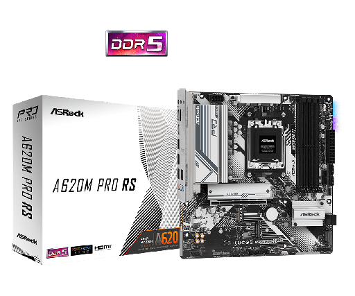 [COAARV90-MXBLN0-A0UAYZ] PLACA ASROCK A620M PRO RS, AMD AM5, 4 DIMM DDR5.