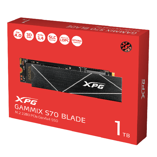 [COAADVAGAMMIXS70B-2T-CS] UNIDAD DE ESTADO SOLIDO - ADATA XPG -  S70 BLADE - 2TB PCIE NVME  - SSD GEN 4X4