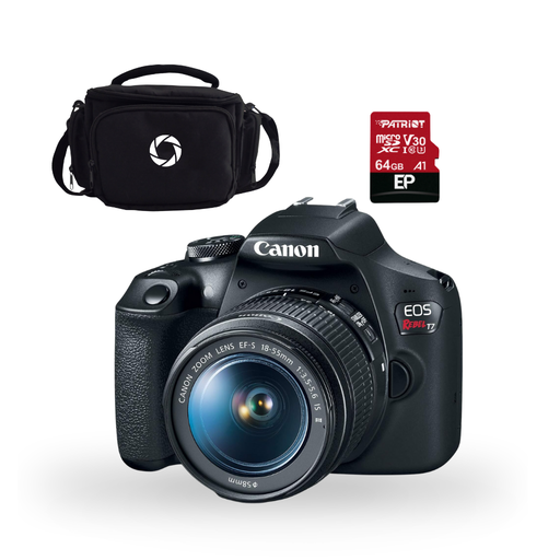 [FOGCAV2727C002AAT7C61] CAMARA DSLR CANON EOS REBEL T7 EF-S 18-55MM IS II + ESTUCHE + MEMORIA (COMBO 61)