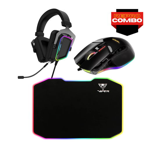 [COGPTVCOMBOPV3807] COMBO AURICULAR GAMING PATRIOT VIPER V380 + MOUSE GAMING PATRIOT VIPER V570 BLACKOUT + PAD MOUSE XXL