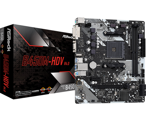 [COAARV90-MXB9N0-A0UAYZ] PLACA ASROCK B450M-HDV R4.0, AM4 AMD, 2 DIMM DDR4.