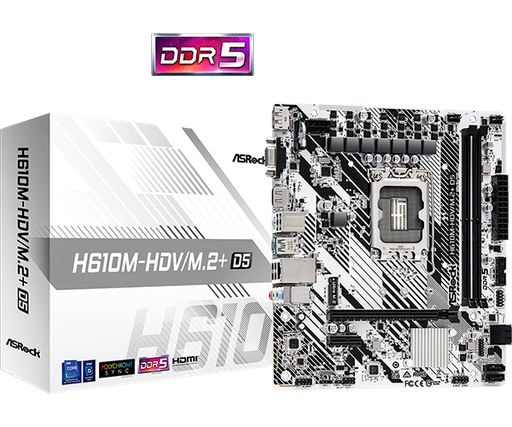 [COAARV90-MXBM50-A0UAYZ] PLACA ASROCK H610M-HDV/M.2+ D5, LGA 1700, DDR5 5600MHZ, M.2(PCIE GEN3 X4), PCIE 4.0 .