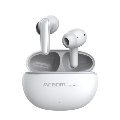 [CEAAGVARG-HS-5020WT] AUDIFONOS BT INALÁMBRICOS SKEIPODS E20 CON CANCELACIÓN DE RUIDO ENC DUAL  BLANCO ARGOMTECH