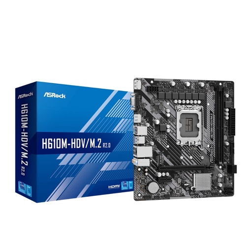 [COAARV90-MXBJH0-A0UAYZ] PLACA ASROCK H610M-HDV/M.2 R2.0, LGA 1700, DDR4-3200MHZ, M.2(PCIE GEN3 X4), PCIE 4.0, HDMI.
