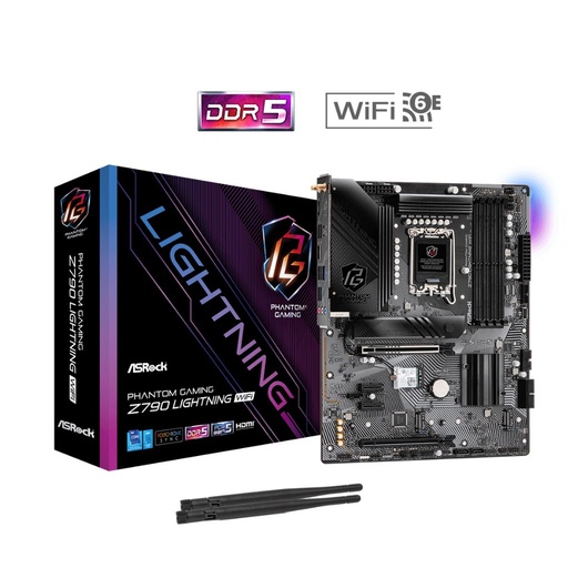 [COAARV90-MXBM80-A0UAYZ] PLACA ASROCK Z790 LIGHTNING WIFI, LGA 1700, DDR5 7600+(OC), M.2 (PCIE GEN4X4), PCIE 5.0, ATX.