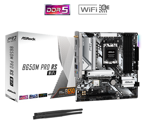 [COAARV90-MXBLZ0-A0UAYZ] PLACA ASROCK B650M PRO RS WIFI, AMD AM5, DDR5 7200+ MHZ (OC), M.2(PCIE GEN5 X4), PCIE 4.0.