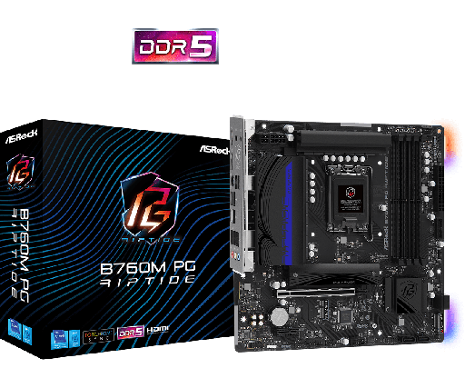 [COAARVB760M-PG-RIPTIDEWIFI] PLACA ASROCK B760M PG RIPTIDE WIFI, LGA 1700, 4 DIMM DDR5.